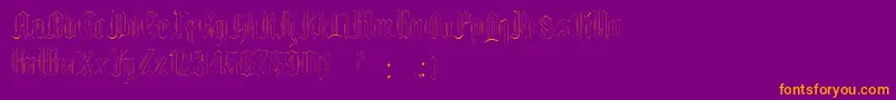EthelvinaLight Font – Orange Fonts on Purple Background