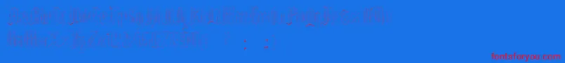 EthelvinaLight Font – Red Fonts on Blue Background