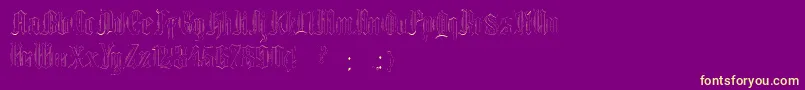 EthelvinaLight-fontti – keltaiset fontit violetilla taustalla
