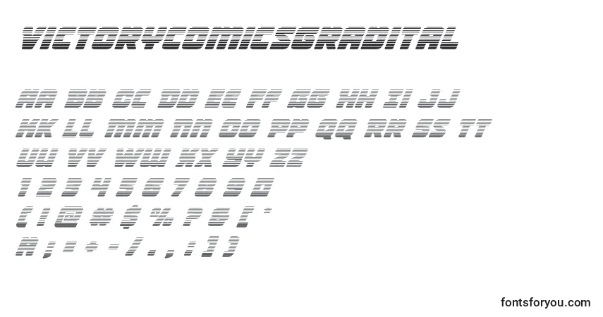 Schriftart Victorycomicsgradital – Alphabet, Zahlen, spezielle Symbole