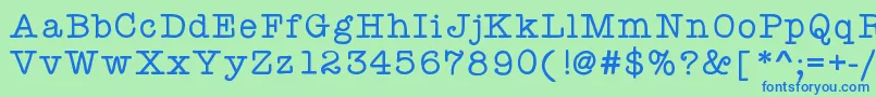 フォントKbyourejustmytype – 青い文字は緑の背景です。