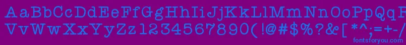 Kbyourejustmytype Font – Blue Fonts on Purple Background