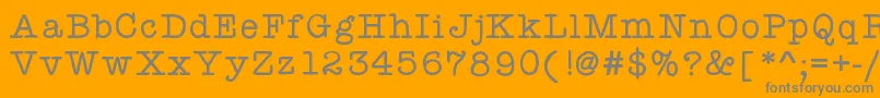 Kbyourejustmytype Font – Gray Fonts on Orange Background
