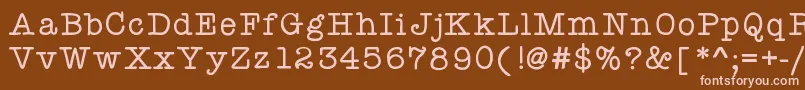 Kbyourejustmytype Font – Pink Fonts on Brown Background