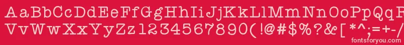 Kbyourejustmytype Font – Pink Fonts on Red Background