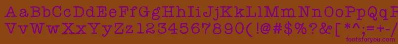 Kbyourejustmytype-fontti – violetit fontit ruskealla taustalla
