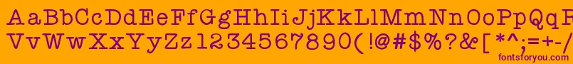 Kbyourejustmytype Font – Purple Fonts on Orange Background