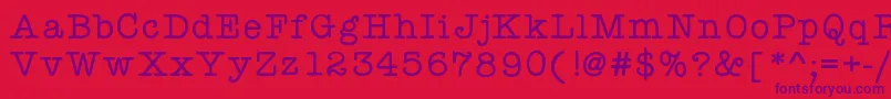 Kbyourejustmytype Font – Purple Fonts on Red Background