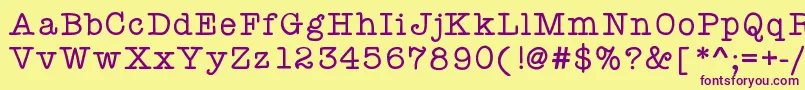 Kbyourejustmytype Font – Purple Fonts on Yellow Background