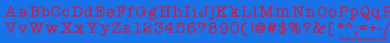Kbyourejustmytype Font – Red Fonts on Blue Background