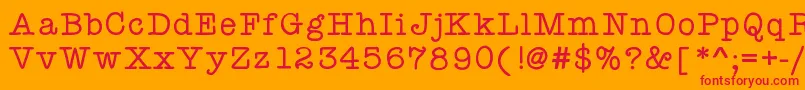 Kbyourejustmytype Font – Red Fonts on Orange Background