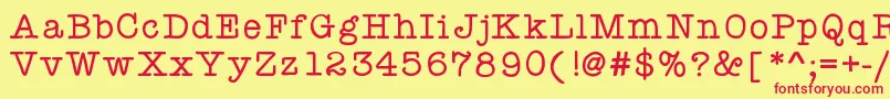 Kbyourejustmytype Font – Red Fonts on Yellow Background