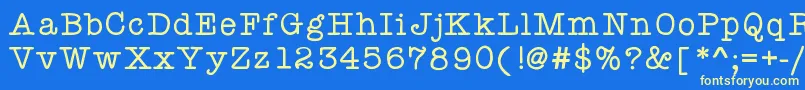 Шрифт Kbyourejustmytype – жёлтые шрифты на синем фоне