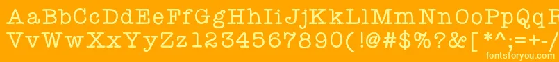 フォントKbyourejustmytype – オレンジの背景に黄色の文字