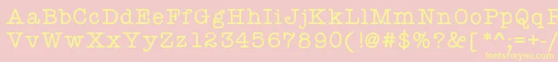 Kbyourejustmytype Font – Yellow Fonts on Pink Background