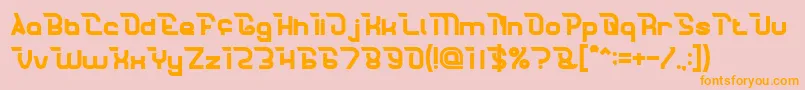 フォントCrumbleBold – オレンジの文字がピンクの背景にあります。