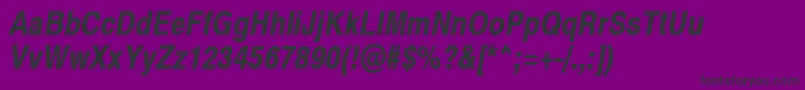 Swiss721NarrowBoldObliqueSwa-Schriftart – Schwarze Schriften auf violettem Hintergrund