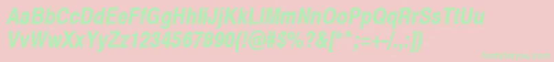 Swiss721NarrowBoldObliqueSwa Font – Green Fonts on Pink Background