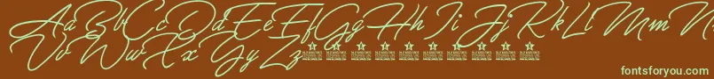 GreatDayPersonalUse Font – Green Fonts on Brown Background