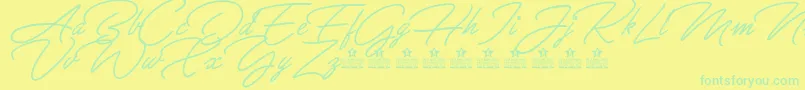 Police GreatDayPersonalUse – polices vertes sur fond jaune