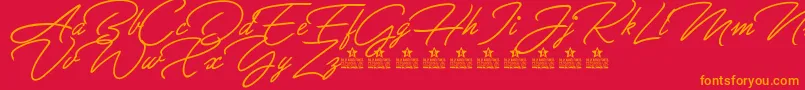 fuente GreatDayPersonalUse – Fuentes Naranjas Sobre Fondo Rojo