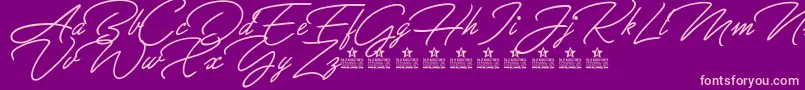 GreatDayPersonalUse Font – Pink Fonts on Purple Background