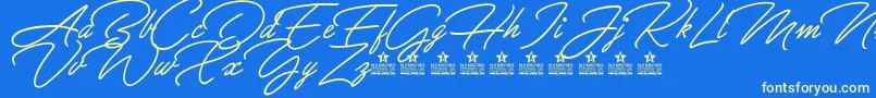 GreatDayPersonalUse Font – Yellow Fonts on Blue Background