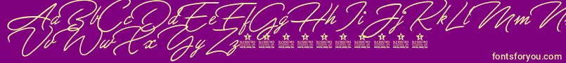 GreatDayPersonalUse Font – Yellow Fonts on Purple Background