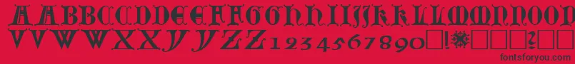 Lubeck0 Font – Black Fonts on Red Background