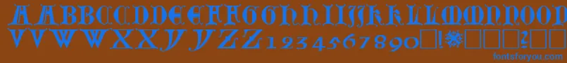 Lubeck0 Font – Blue Fonts on Brown Background