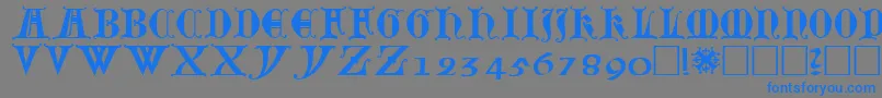 Lubeck0 Font – Blue Fonts on Gray Background