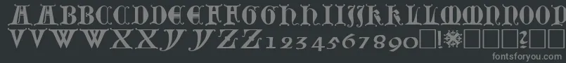 フォントLubeck0 – 黒い背景に灰色の文字