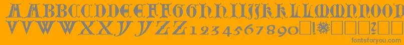 Lubeck0-Schriftart – Graue Schriften auf orangefarbenem Hintergrund