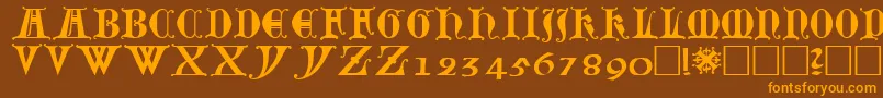 Lubeck0 Font – Orange Fonts on Brown Background