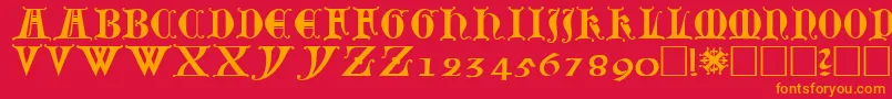 Lubeck0 Font – Orange Fonts on Red Background