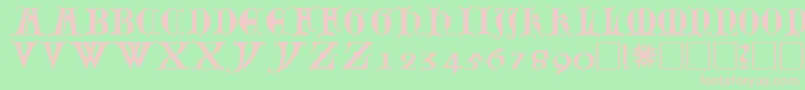 フォントLubeck0 – 緑の背景にピンクのフォント