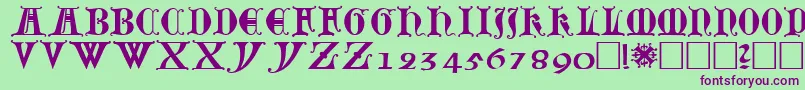 Lubeck0 Font – Purple Fonts on Green Background