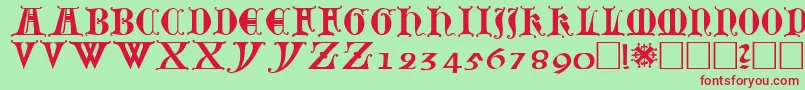 Lubeck0 Font – Red Fonts on Green Background