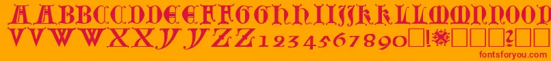 Lubeck0 Font – Red Fonts on Orange Background