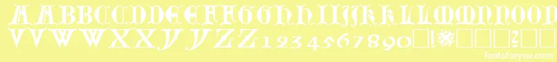 Lubeck0 Font – White Fonts on Yellow Background