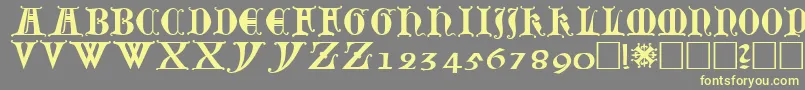 フォントLubeck0 – 黄色のフォント、灰色の背景