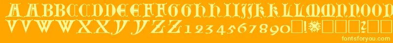 フォントLubeck0 – オレンジの背景に黄色の文字