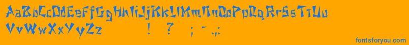 Nixoninchina Font – Blue Fonts on Orange Background