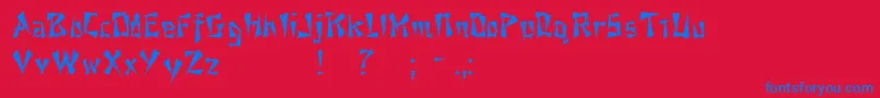 Nixoninchina Font – Blue Fonts on Red Background