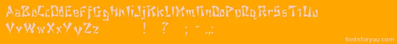 Nixoninchina-Schriftart – Rosa Schriften auf orangefarbenem Hintergrund