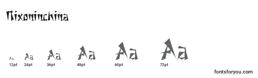Размеры шрифта Nixoninchina