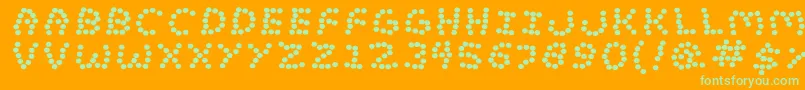 Lostmarb-Schriftart – Grüne Schriften auf orangefarbenem Hintergrund