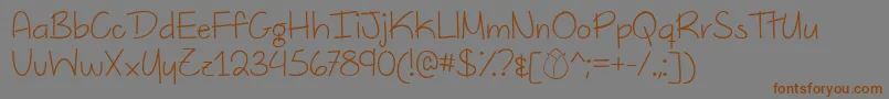 DutchTulipsDemo-Schriftart – Braune Schriften auf grauem Hintergrund