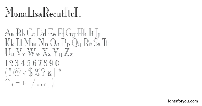 Czcionka MonaLisaRecutItcTt – alfabet, cyfry, specjalne znaki