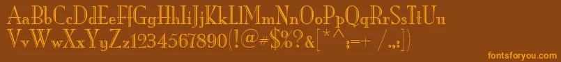 MonaLisaRecutItcTt Font – Orange Fonts on Brown Background